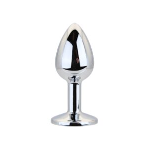 Toosh Silver Metal Butt Plug Small Clear Stone